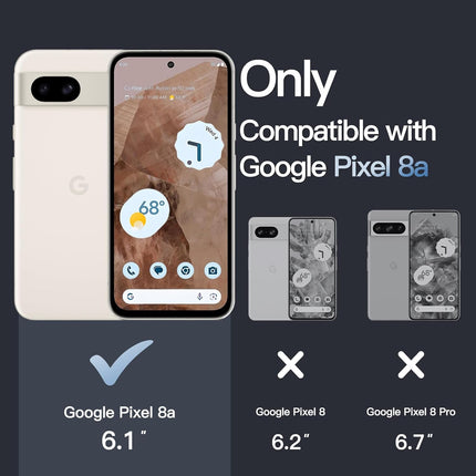 Kapa Shield Frosted Acrylic Back Shock Proof Case Cover for Google Pixel 8A (Black)