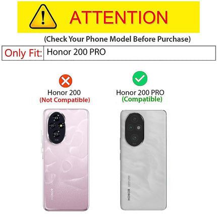Kapa Soft Fabric & Leather Hybrid Protective Back Cover for Honor 200 Pro (5G) | Shockproof Slim Hard Anti Slip Back Case (Black,Blue) - Mobizang
