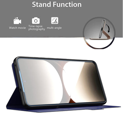 Kapa Noble Slim Magnetic Leather Flip Case Cover for Realme GT 7 PRO | Card Holder Stand Flip Wallet Case (Blue)