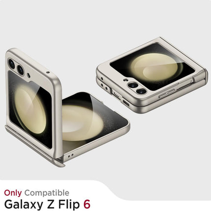 Kapa Ultra Thin Back Cover for Galaxy Z Flip6 / Z Flip 6 | With [Magnetic Hinge Protection] and Inbuilt Glass Window Protection (Titanium)