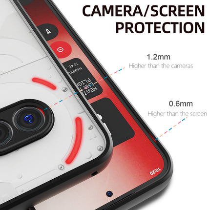 Kapa Hawkeye Clear Back Cover for Nothing Phone 2A | Camera Lens Protector Shockproof Slim Clear Case Cover (Black Sides) - Mobizang