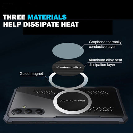 Kapa Magnetic Heat Dissipation Gaming Back Cover For Samsung Galaxy A34 | Slim Shockproof Bumper Case (Black)