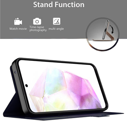 Kapa Noble Slim Magnetic Leather Flip Case Cover for Samsung Galaxy A35 (5G) | Card Holder Stand Flip Wallet Case (Blue)