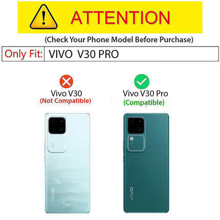 Kapa Soft Fabric & Leather Hybrid Protective Back Cover for Vivo V30 Pro (5G) | Shockproof Slim Hard Anti Slip Back Case (Black,Blue)