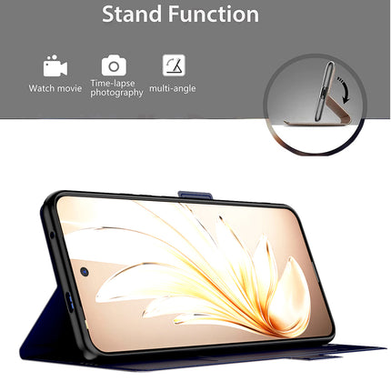 Kapa Noble Slim Magnetic Leather Flip Case Cover for Vivo T4 Ultra 5G | Card Holder Stand Flip Wallet Case (Blue) - Mobizang