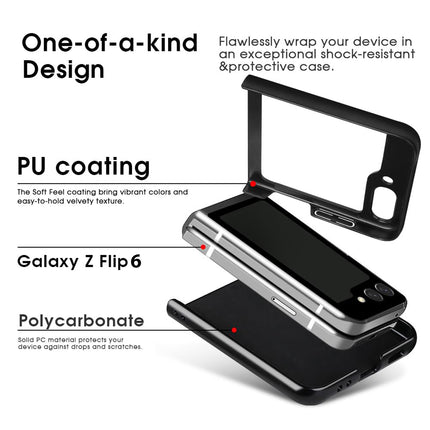 Kapa Tux Leather Back Cover for Samsung Galaxy Z Flip 6 | Slim Shockproof Camera Protection Bumper Case (Blue)