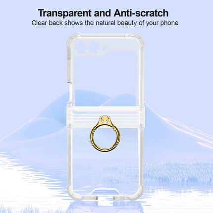Kapa Clear Airbag Ring Back Case for Samsung Galaxy Flip6 / Z Flip 6 | Transparent Shockproof Slim Hard Protective Cover (Clear)