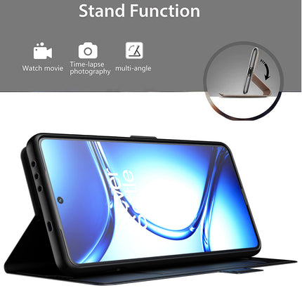 Kapa Noble Slim Magnetic Leather Flip Case Cover for OnePlus 13 | Card Holder Stand Flip Wallet Case (Black)