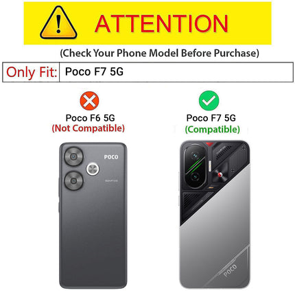 Kapa Hawkeye Clear Slim Tough Back Cover for Poco F7 5G | Camera Lens Protector Anti Yellow Shockproof Clear Hybrid Case Cover (Black Sides)