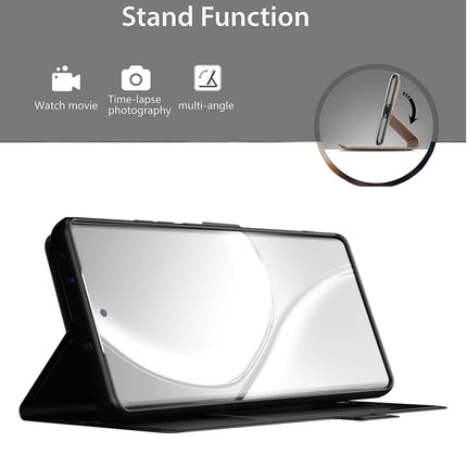 Kapa Noble Slim Magnetic Leather Flip Case Cover for Realme GT 6 / GT 6T | Card Holder Stand Flip Wallet Case (Black)