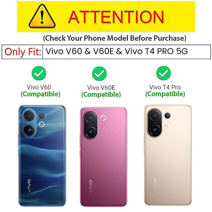 Kapa Armor Slider Back Cover for Vivo V60 / V60e / Vivo T4 Pro 5G | Inbuilt Ring + Camera Slider Shockproof Lens Protection Bumper Back Case (Black) - Mobizang
