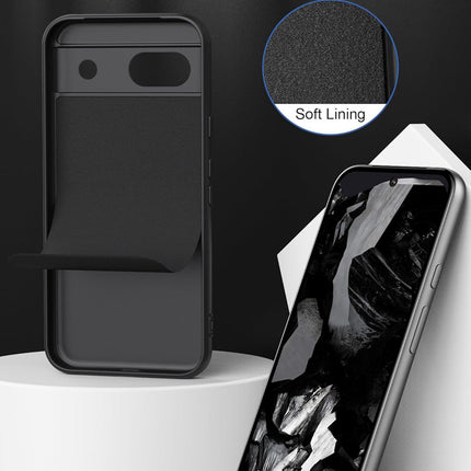 Kapa Matte Protective Lens Flexible Back Cover for Google Pixel 8A | Slim Silicone with Soft Lining Shockproof Full Body Bumper Case (Black)