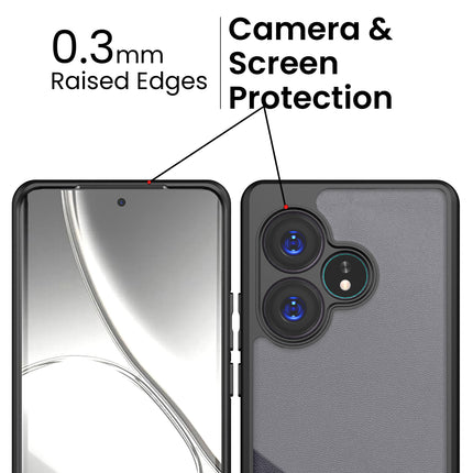 Kapa Hawkeye Clear Back Cover for Realme GT 6 / GT 6T | Camera Lens Protector Shockproof Slim Clear Case Cover (Black)