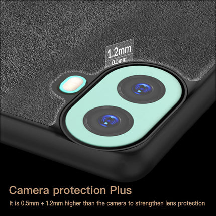 Kapa Tux Leather Back Cover for Nothing CMF Phone 1 | Slim Shockproof Camera Protection Bumper Case (Black)