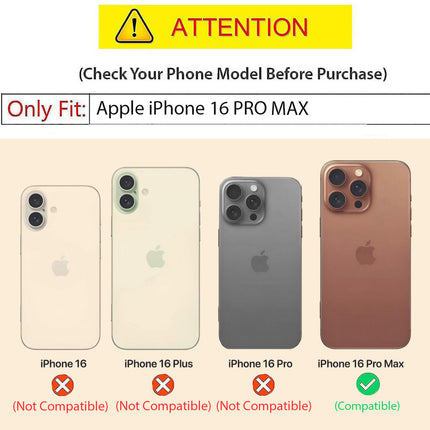 Kapa Warrior Acrylic Clear Back Cover For Apple iPhone 16 Pro Max | Slim Shockproof [Military Grade Protection] Hybrid Bumper Case (Clear Sides)