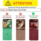 Kapa Leather Hinge Protection Back Cover for Moto Razr 60 Ultra| with [Inbuilt Glass] Full Body Shockproof Hard Back Case (Red)