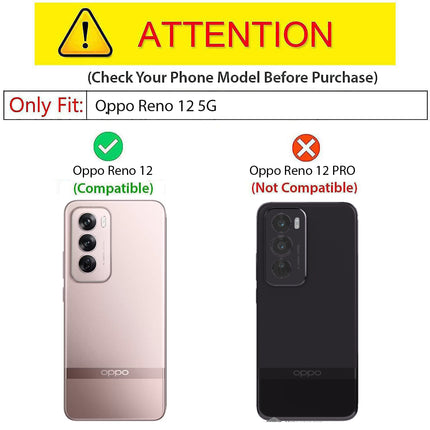 Kapa Warrior Acrylic Clear Back Cover For Oppo Reno 12 (5G) | Slim Shockproof [Military Grade Protection] Hybrid Bumper Case (Clear Sides)