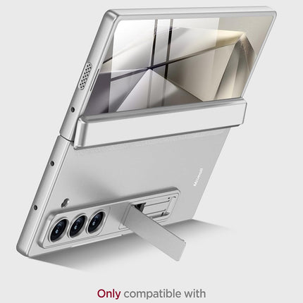 Kapa Magnetic Hinge With Inbuilt Stand Case for Samsung Galaxy Z Fold 6 | Shockproof Stand Hybrid Bumper Back Cover (Silver)