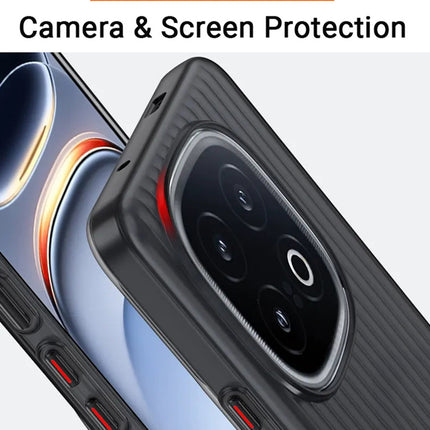 Kapa Wave Frosted Grip Back Cover for Iqoo 13 5G | Ultra Slim [With Metal Buttons] Matte Finish Back Case (Grey)
