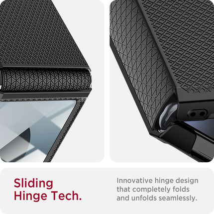 Kapa Textured Grip Hinge Protection Back Cover for Samsung Galaxy Z Flip5 / Z Flip 5 | with [Inbuilt Glass] Full Body Shockproof Hard Back Case (Black)