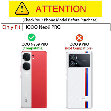 Kapa Soft Fabric & Leather Hybrid Protective Back Cover for IQOO Neo 9 Pro | Shockproof Slim Hard Anti Slip Back Case (Black,Blue)