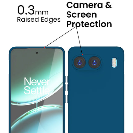 Kapa Matte Protective Lens Flexible Back Cover for OnePlus Nord 4 | Slim Silicone with Soft Lining Shockproof Full Body Bumper Case (Blue)