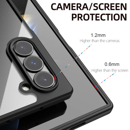 Kapa Hawkeye Clear Back Cover for Samsung Galaxy Z Fold 6 | Camera Lens Protector Shockproof Slim Clear Case Cover (Black) - Mobizang