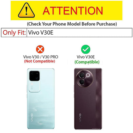 Kapa Tank Back Cover for Vivo V30E (5G) | Inbuilt Ring + Slider Shockproof Lens Protection Bumper Back Case (Black)