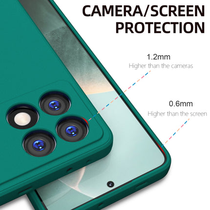 Kapa Matte Protective Lens Flexible Back Cover for Poco X6 PRO | Slim Silicone with Soft Lining Shockproof Full Body Bumper Case (Green) - Mobizang