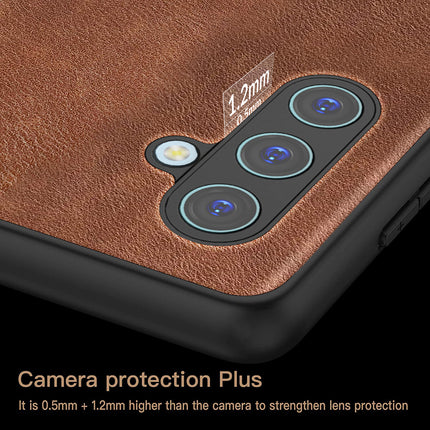 Kapa Tux Leather Back Cover for Samsung Galaxy M35 (5G) | Slim Shockproof Camera Protection Bumper Case (Brown) - Mobizang
