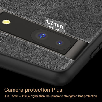 Kapa Tux Leather Back Cover for Google Pixel 8A | Slim Shockproof Camera Protection Bumper Case (Black)