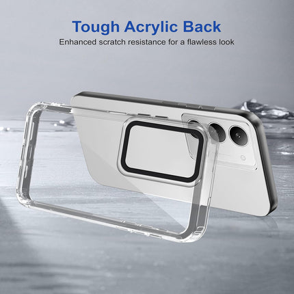 Kapa Warrior Acrylic Clear Back Cover For Realme 14X | Slim Shockproof [Military Grade Protection] Hybrid Bumper Case (Clear Sides) - Mobizang