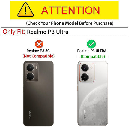 Kapa Soft Fabric & Leather Hybrid Protective Back Cover for Realme P3 Ultra 5G | Shockproof Slim Hard Anti Slip Back Case (Black,Brown)