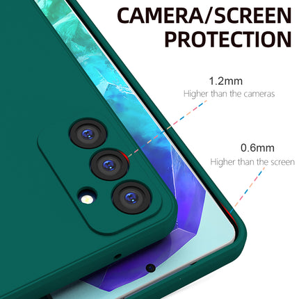 Kapa Matte Protective Lens Flexible Back Cover for Samsung Galaxy M55 / F55 | Slim Silicone with Soft Lining Shockproof Full Body Bumper Case (Green)
