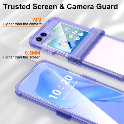 Kapa Clear Airbag with Hinge Protection Back Case for Samsung Galaxy Flip6 / Z Flip 6 | Transparent Shockproof Slim Hard Protective Cover (Purple)