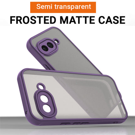 Kapa Shield Frosted Acrylic Back Cover for Google Pixel 9A| Hard Slim Inbuilt Camera Lens Cover Protection Shock Proof Case (Purple Sides)