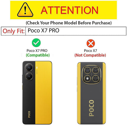 Kapa Tux Leather Back Cover for Poco X7 Pro 5G | Slim Shockproof Camera Protection Bumper Case (Black)