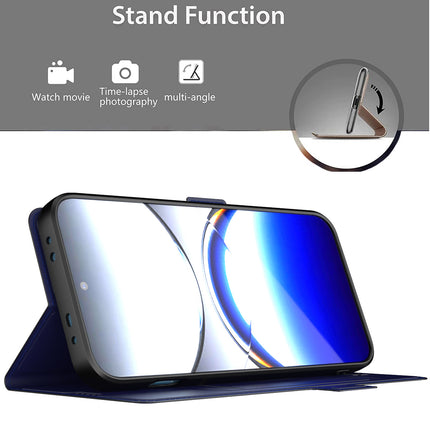 Kapa Noble Slim Magnetic Leather Flip Case Cover for Oppo Find X8 | Card Holder Stand Flip Wallet Case (Blue) - Mobizang