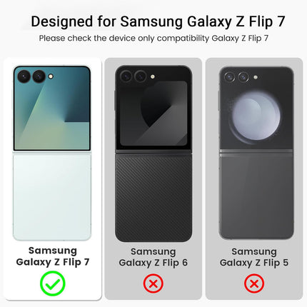 Kapa Ultra Thin PC + D Ring Back Case for Samsung Galaxy Flip7 / Z Flip 7 |with [Inbuilt Glass] Shockproof Slim Hard Protective Cover (Mint Green)