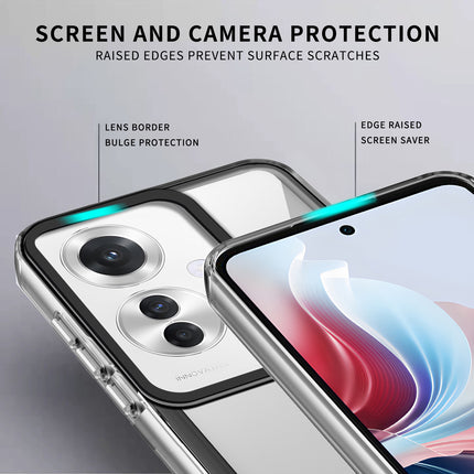 Kapa Warrior Acrylic Clear Back Cover For Oppo F25 Pro (5G) | Slim Shockproof [Military Grade Protection] Hybrid Bumper Case (Clear Sides) - Mobizang