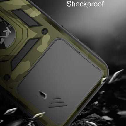 Kapa Tank Back Cover for IQOO 13 (5G) | Inbuilt Ring + Slider Shockproof Lens Protection Bumper Back Case (Green)