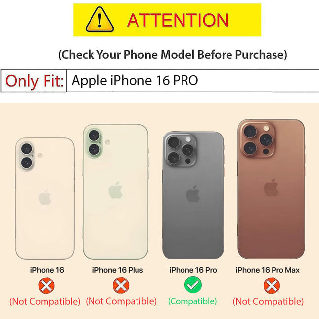 Kapa Soft Full Fabric Protective Back Case Cover for Apple iPhone 16 Pro | Shockproof Slim Hard Anti Slip Back Case (Black) - Mobizang