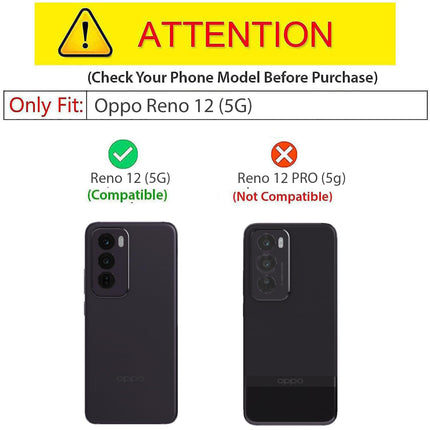 Kapa Bull Camouflage Back Cover for Oppo Reno 12 (5G) | [Military Grade Protection] Shock Proof Slim Hybrid Bumper Case (Black)