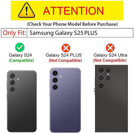 Kapa Unicorn Acrylic Clear Back Cover For Samsung Galaxy S25 | Slim Shockproof [Military Grade Protection] Hybrid Bumper Case (Blue Sides)