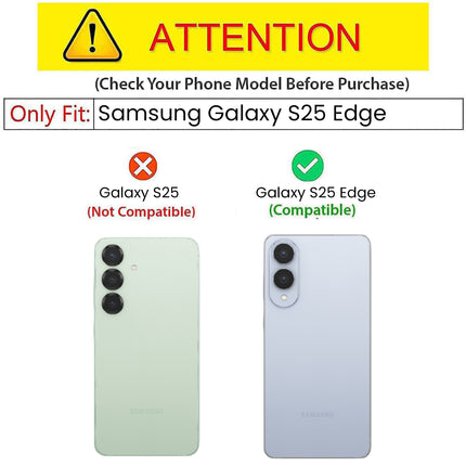 Kapa Unicorn Acrylic Clear Back Cover For Samsung Galaxy S25 Edge | Slim Shockproof [Military Grade Protection] Hybrid Bumper Case (Grey Sides)