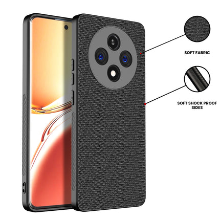 Kapa Soft Full Fabric Protective Back Case Cover for Oppo F27 Pro / Oppo F27 Pro Plus | Shockproof Slim Hard Anti Slip Back Case (Black) - Mobizang