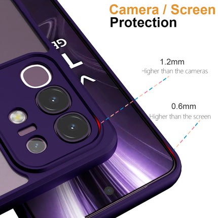 Kapa Hawkeye Clear Back Cover for Vivo T4X 5G | Camera Lens Protector Shockproof Slim Clear Case Cover (Purple Sides) - Mobizang