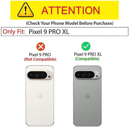 Kapa Bull Clear Back Cover for Google Pixel 9 PRO XL | [Military Grade Protection] Shock Proof Slim Hybrid Bumper Case (Black)