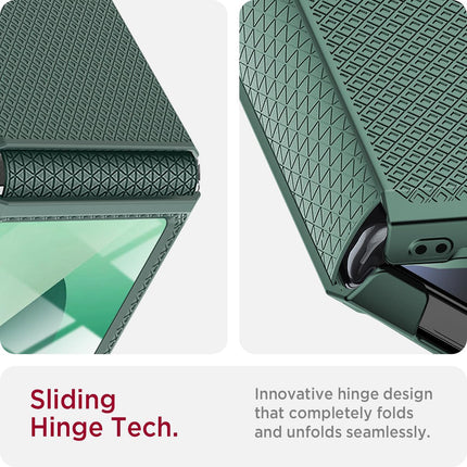 Kapa Textured Grip Hinge Protection Back Cover for Samsung Galaxy Z Flip5 / Z Flip 5 | with [Inbuilt Glass] Full Body Shockproof Hard Back Case (Green) - Mobizang