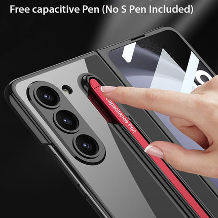 Kapa Phantom Contrast Case for Samsung Galaxy Z Fold 6 | Inbuilt S-Pen Holder Hybrid Back Cover (Black with Red Pen)